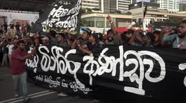 Enormous Sri Lankan crowd protests nation's Prime Minister in Colombo