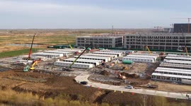 Drone Footage Of Fangcang Isolation Construction In Binzhou, Shandong, China