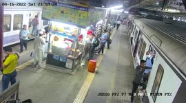 Alert policeman saves woman passenger after she slips deboarding moving train in western India