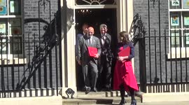Ministers leave 10 Downing Street after cabinet meeting where they were told to do more to deal with cost of living crisis