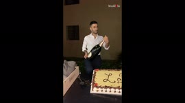 'HUGE champagne bottle fail leaves birthday boy embarrassed '