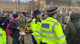 Police try to interrupt a Kill The Bill protest in London