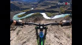 Pure adrenaline POV as cyclist nails insane ride down Canadian canyon
