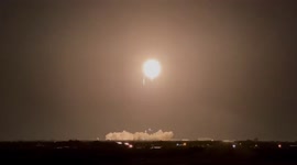 Sky illuminated as SpaceX launches astronaut crew from space centre in Florida