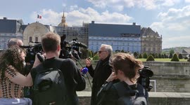 Fabrice Luchini arrives for Paris ceremony led by President Macron honouring actor Michel Bouquet