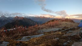 Beautiful Time lapse of the himalayas,sun set and dancing clouds