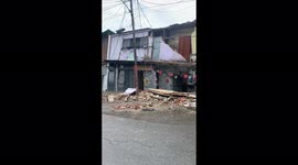 Houses in Caracas, Venezuela collapse due to the rain