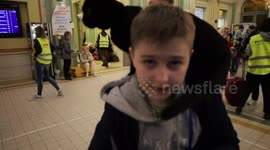 Ukrainian refugee boy gives interview from Poland, describes 'nervous' experience