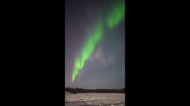 Crazy aurora over North Pole, Alaska filmed in real-time under a full moon!