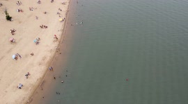 Playa isla puerto Concepcion del Uruguay, Entre Rios Argentina. Drone