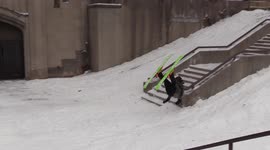 Michigan skiers get faces full of snow after stunts go wrong