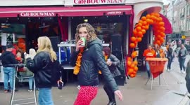 Atmosphere in the streets of Amsterdam, Netherlands during King's Day
