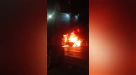 A CNG Car has suddenly fired by heat temprature in Northern India