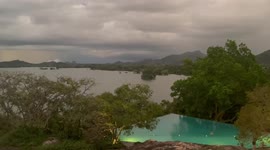 Jungle scenery in Kandalama Sri Lanka during monsoon season in the cultural triangle