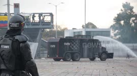 Colombia protesters clash with police on strike anniversary