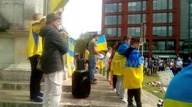 Manchester protest against Russian invasion of Ukraine