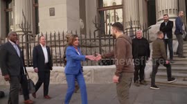 Ukraine's Volodymyr Zelenskyy meets with US House Speaker Nancy Pelosi in Kyiv