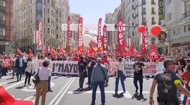 International Workers' Day in Madrid on 1st May, 2022.