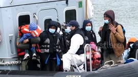 UK border forces bring in migrants rescued on the English Channel