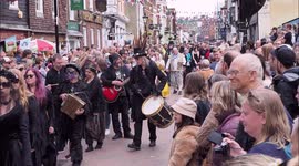 Crowds pack-out Rochester Sweeps Festival 40th anniversary May Day event in Kent, UK