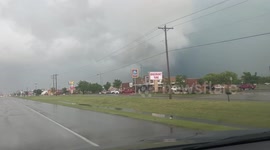 Tornado warned storm moves through Enid, Oklahoma, US