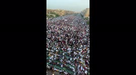 Thousands of people perform Eid Al Fitr prayers in Egypt