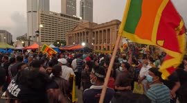 Sri Lankans protest demanding president Gotabaya Rajapaksa to resign amid the worst economic crisis