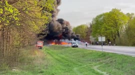 Fiery crash in Rivne, Ukraine leaves 27 dead after fuel truck and buses collide