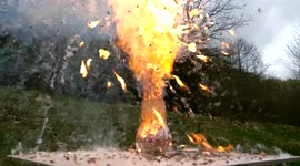 Explosive scene as YouTuber sets alight hundreds of matches encased in glass
