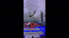 ''HOLE-y heck!' Gymnast experiences rough fail while trampolining 
'