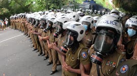 Sri Lankan university students clash with police demanding resignation of president Gotabaya Rajapaksa and government amid worst economic crisis in Sri Lanka