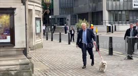 British Prime Minister Boris Johnson casts vote in local elections