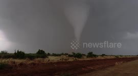 Storm chaser overjoyed as they catch up with tornado in Paducah, Texas
