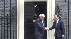 Boris Johnson welcomes Japan's Fumio Kishida ahead of defence and trade talks