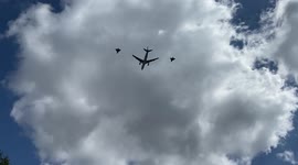Royal Air Force planes fly over Westminster to mark visit of Japanese prime minister