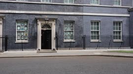 UK Prime Minister Boris Johnson greets Prime Minister of Japan Fumio Kishida outside 10 Downing Street