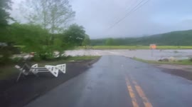 Flooding in Mountainburg,AR on Highway 282
