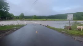 Streets in Arkansas inundated by floodwater as storms batter area