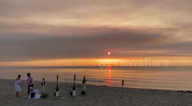 Wildfire smoke from Everglades creates stunning southern Florida sunrise