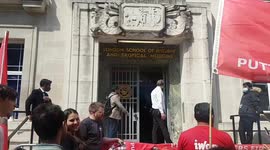 Outsourced London School of Hygiene & Tropical Medicine workers rally following suspension of four people for 'peaceful protest'