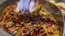 Diner given a shock as frog's legs suddenly move as she drops them into soup