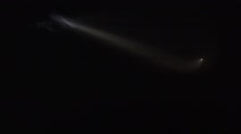 SpaceX rocket creates angelic beam of light in night sky above Florida