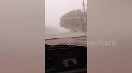 Thick dust blankets roads as harsh sandstorm hits Baghdad, Iraq