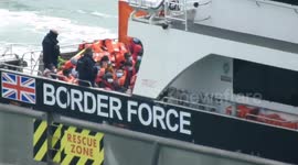 UK Border Force brings dozens of Channel migrants into Dover