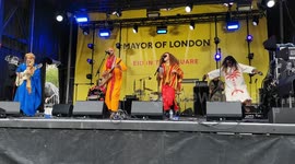 Arfoud brothers and sisters live at Eid Festival in Trafalgar Square, London, UK