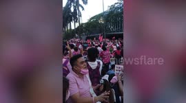 Supports of Philippines president hopeful Leni Robredo rally in Manila