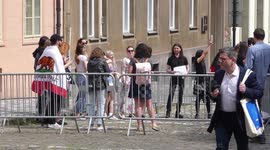 Women Rights Protest action at the US Embassy building in Prague, Czech Republic