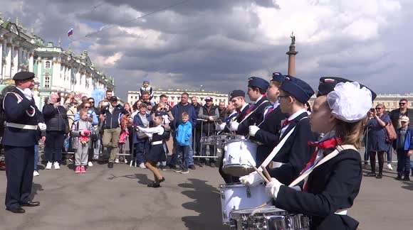 St Petersburg marching band gets ready to celebrate WWII Victory Day Parade
