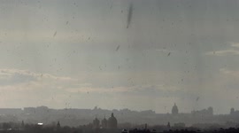 Hail covered the city just before Victory Day, St.Petersburg, Russia