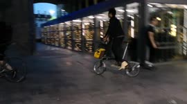 BAFTAs host Richard Ayoade leaves awards show on bicycle
